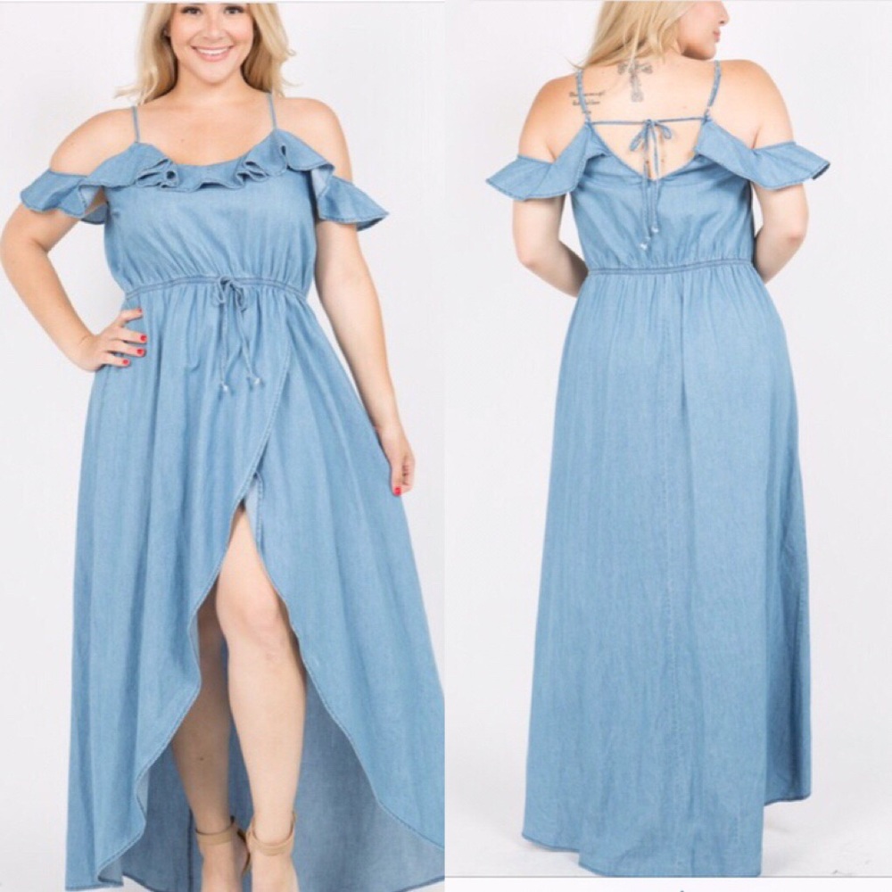 PLUS SIZE!!!! Chambray Denim Dress